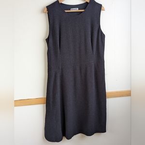 Jil Sander | Midi Shift Dress Gray Size 42 Medium Made in Italy Wool